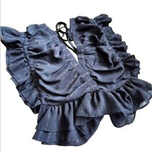 Uforia Muse Black Lace Trim V-Neck Blouse Women's Size Medium M